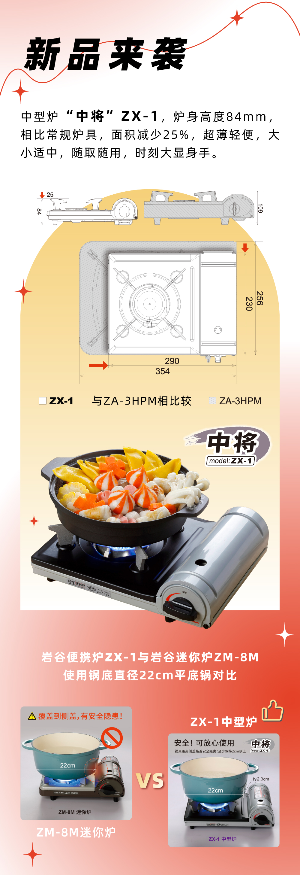 乐动在线登录便携炉ZX-1，炉身高度84mm，相比常规炉具，面积减少25%，
超薄轻便，大小适中，随取随用，时刻大显身手。
